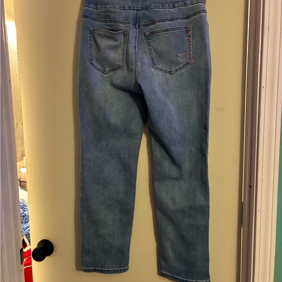 EUC Coldwater Creek Blue Patchwork Women Jeans. *Wild At Heart* Pull On - Picture 5 of 7